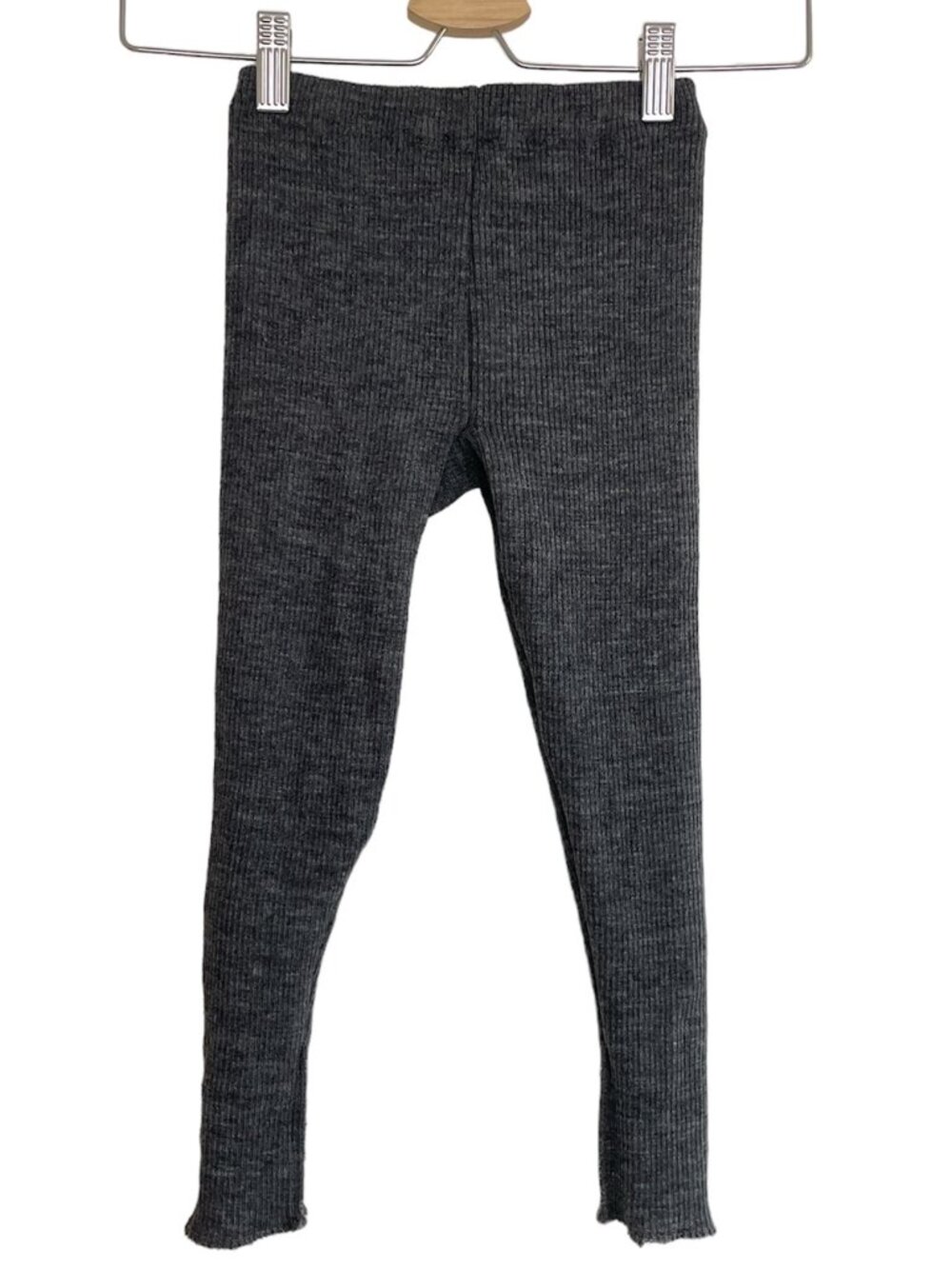 Heather Grey Kids Ribbed Leggings